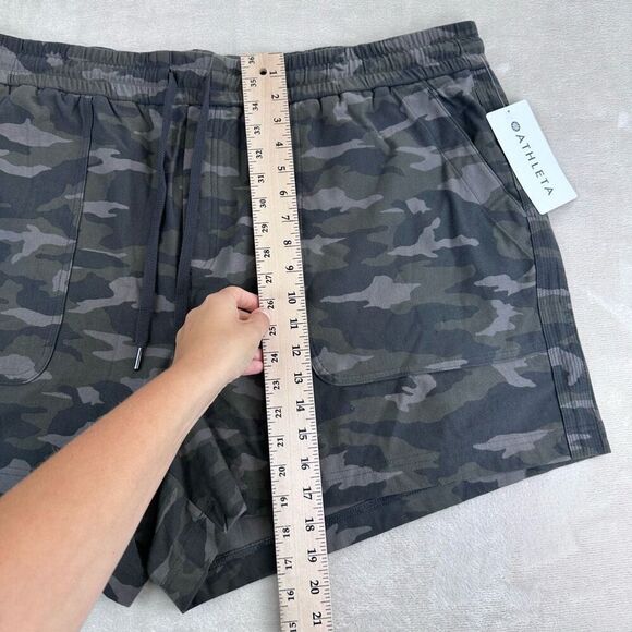 Athleta Shorts Women’s 26 Camo Farallon Shorts Cotton Drawstring‎ Running Yoga - Picture 8 of 10